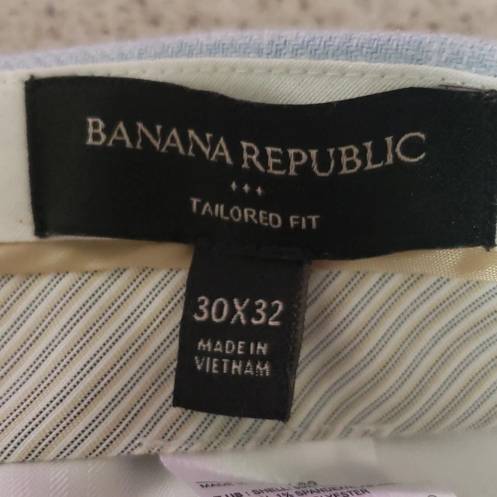 Banana Republic Light‎ Blue Canyon Tailored-Fit Linen-Blend Trouser SZ 30 x 32